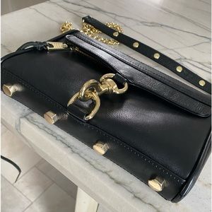 Rebecca Minkoff leather cross bag or dress up bag with gold studs